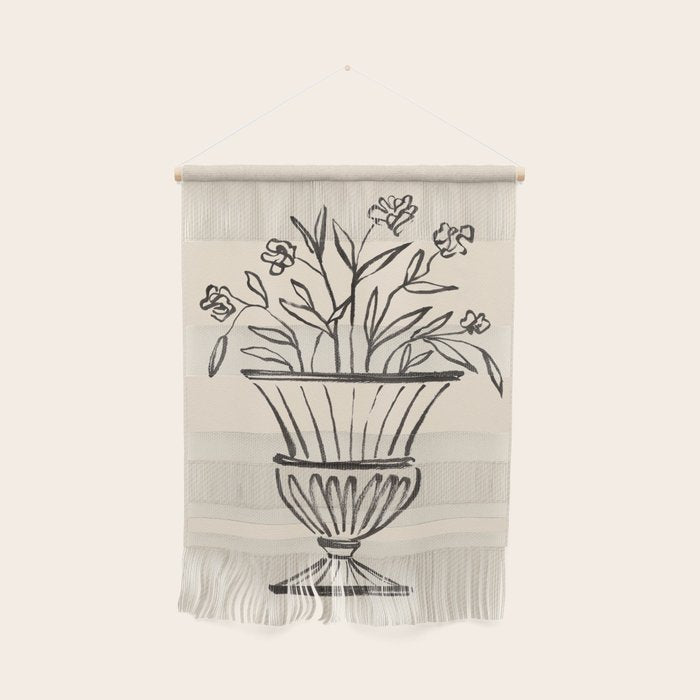 Garden Pot Antique Vase Flower Illustration Wall Hanging Gallery Image 1