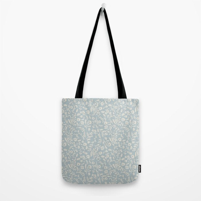 Ditsy Toile Floral - Aquamarine Tote Bag Gallery Image 2