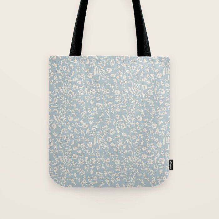 Ditsy Toile Floral - Aquamarine Tote Bag Gallery Image 1