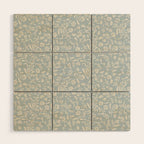Ditsy Toile Floral - Aquamarine Wood Wall Art Gallery Image 1