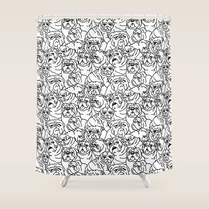 Oh English Bulldog Shower Curtain Gallery Image 1