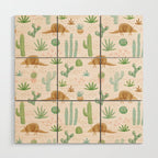 Armadillos in the Desert - Watercolor Wood Wall Art Gallery Image 1