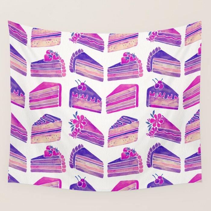 Cake Slices - Unicorn Palette Wall Tapestry Gallery Image 1