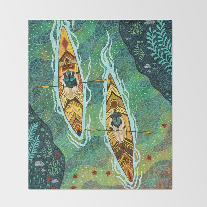 Kayaking Throw Blanket Gallery Image 2