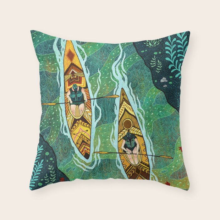 Kayaking Throw Pillow Gallery Image 6