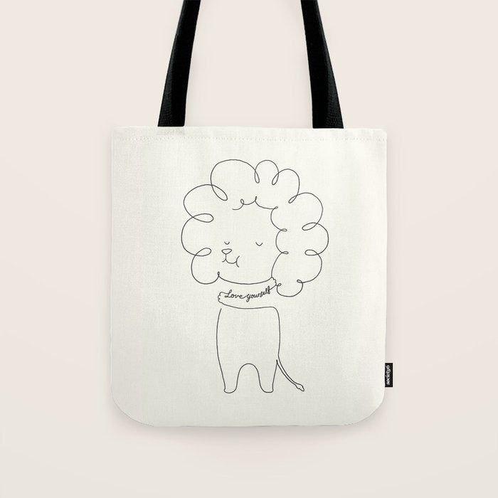 Love Yourself Lion Tote Bag Gallery Image 1