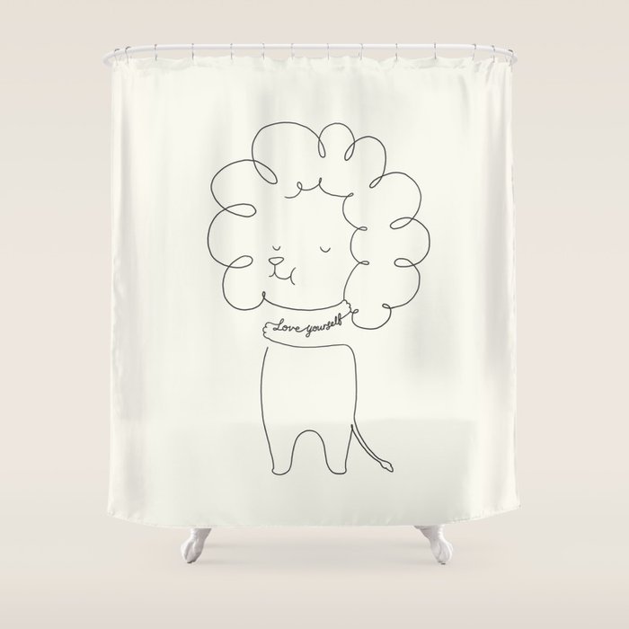 Love Yourself Lion Shower Curtain Gallery Image 1