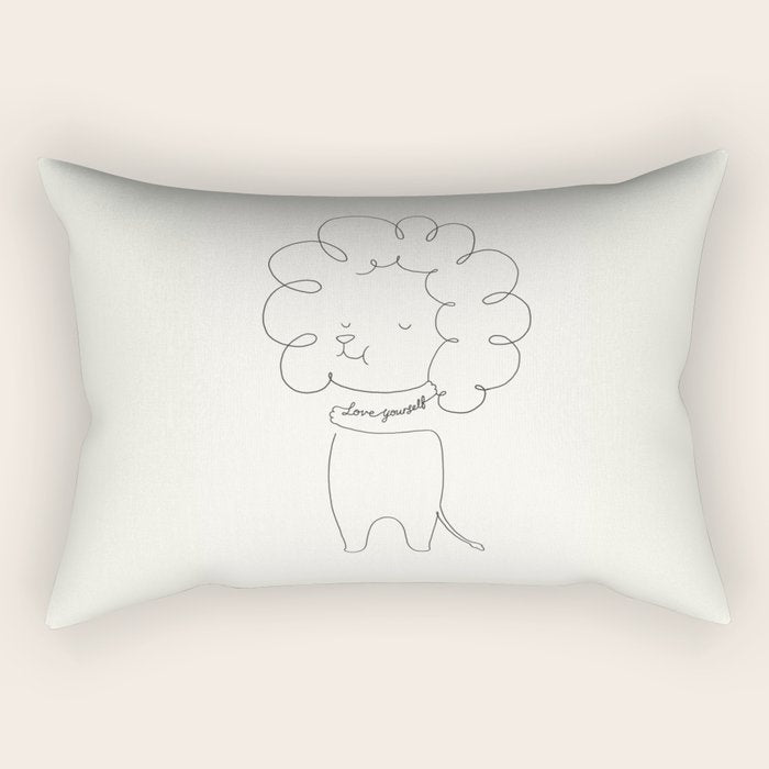 Love Yourself Lion Rectangular Pillow Gallery Image 1