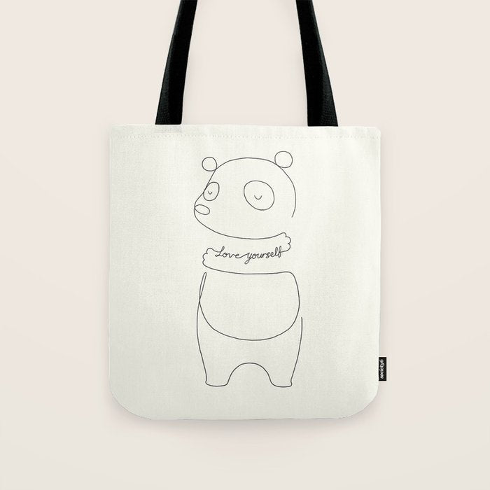Love Yourself Panda Tote Bag Gallery Image 1