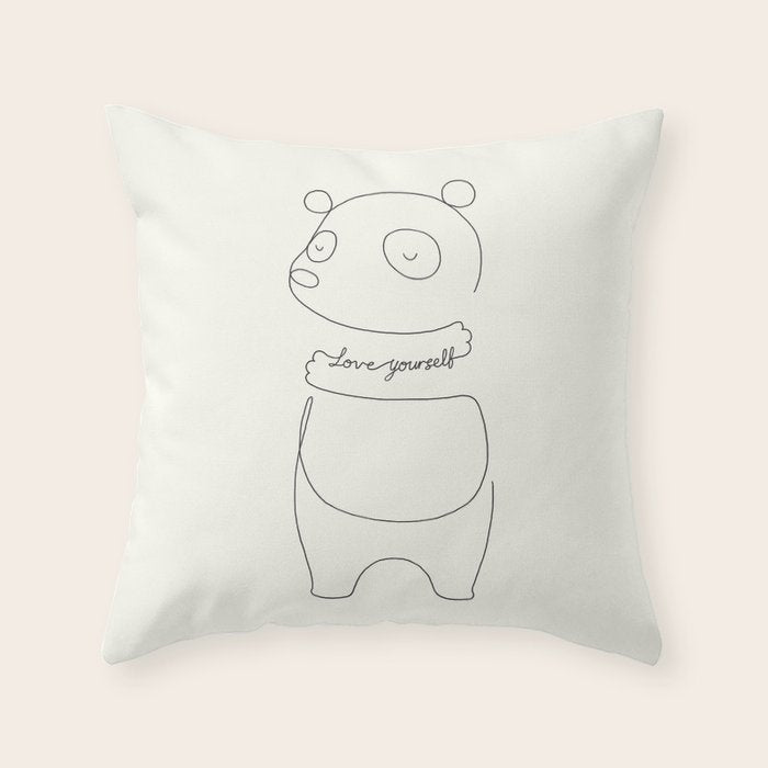Love Yourself Panda Throw Pillow Gallery Image 6
