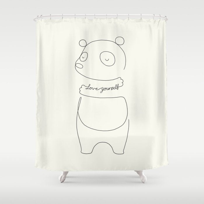 Love Yourself Panda Shower Curtain Gallery Image 1