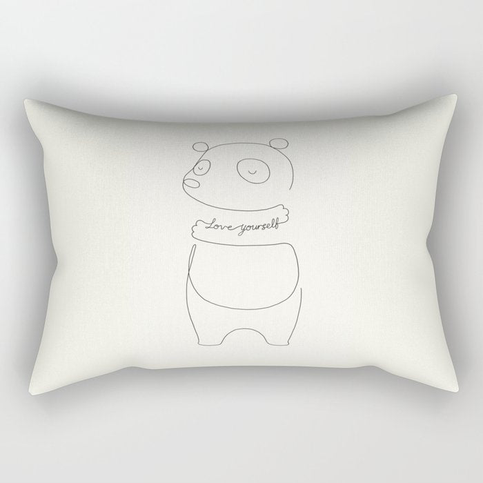 Love Yourself Panda Rectangular Pillow Gallery Image 1