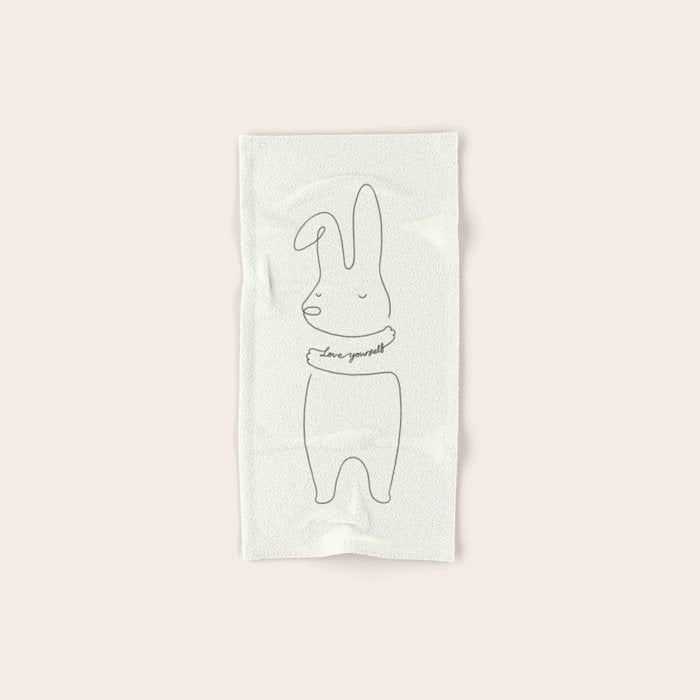 Love Yourself - Bunny Bath Towel Gallery Image 1