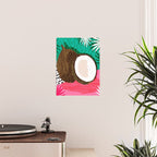 Bada Bing - memphis throwback tropical coconuts food vegan nature abstract illo neon 1980s 80s style Poster Gallery Image 2
