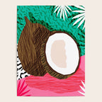 Bada Bing - memphis throwback tropical coconuts food vegan nature abstract illo neon 1980s 80s style Poster Gallery Image 4