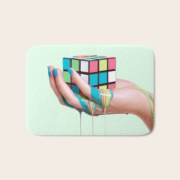 MELTING RUBIKS CUBE Bath Mat Gallery Image 1