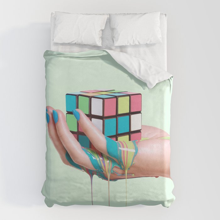 MELTING RUBIKS CUBE Duvet Cover Gallery Image 6