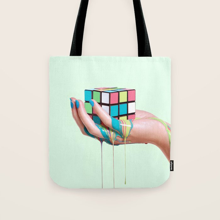 MELTING RUBIKS CUBE Tote Bag Gallery Image 1