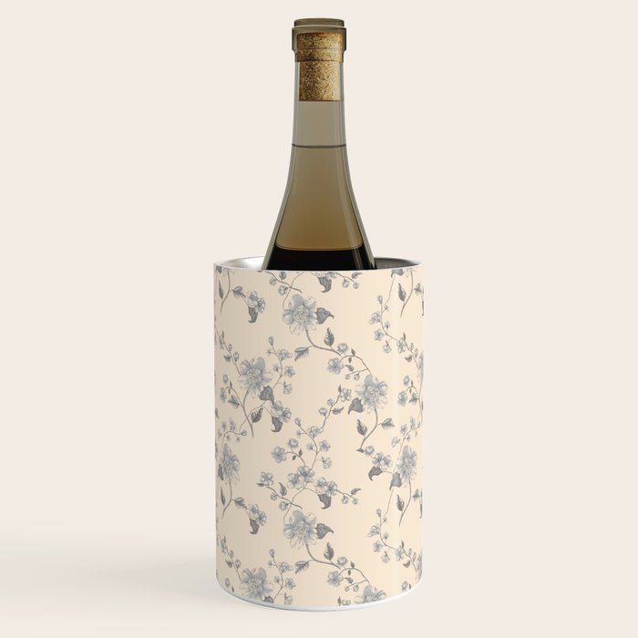 Vintage Blue Floral Wine Chiller Gallery Image 1