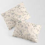 Vintage Blue Floral Pillow Sham Gallery Image 3