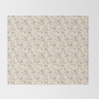 Vintage Blue Floral Throw Blanket Gallery Image 2