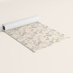 Vintage Blue Floral Yoga Mat Gallery Image 2