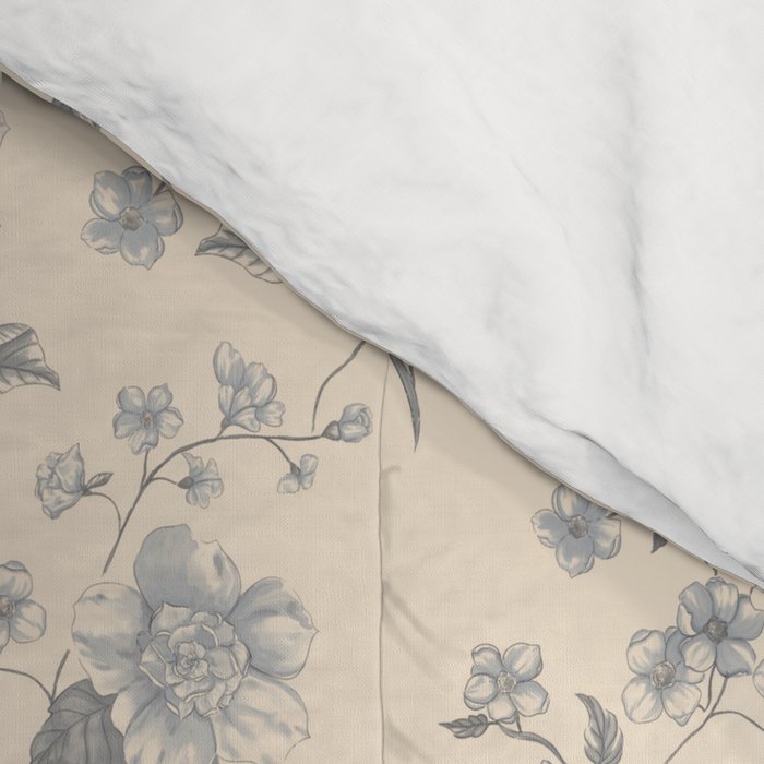 Vintage Blue Floral Comforter Gallery Image 4