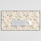 Vintage Blue Floral Desk Mat Gallery Image 1