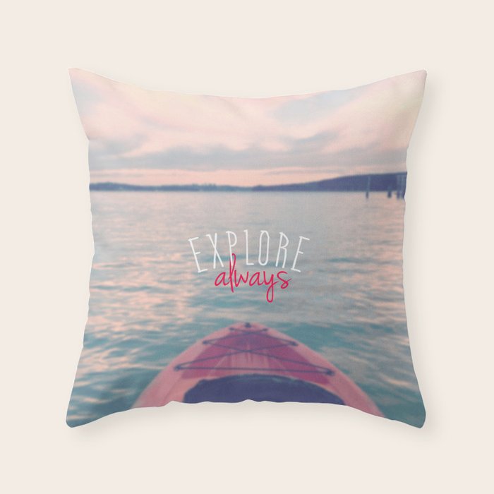 Go Explore Throw Pillow Gallery Image 1