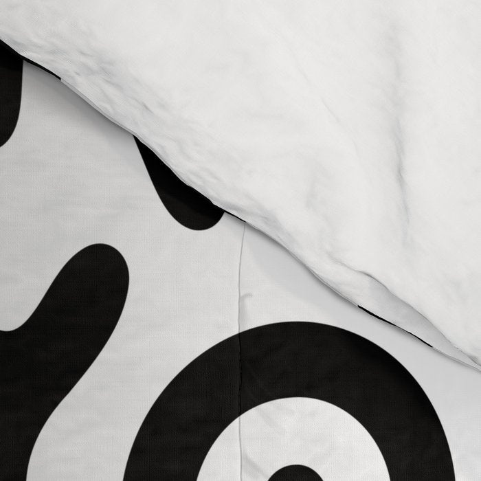 Fun black and white doodle symbol art pattern Comforter Gallery Image 4