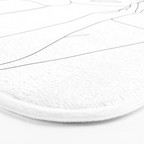 Minimal Line Art Woman with Flowers Bath Mat Gallery Image 3