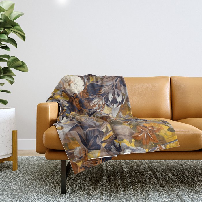 SUMMER BOTANICAL VII Throw Blanket Gallery Image 1