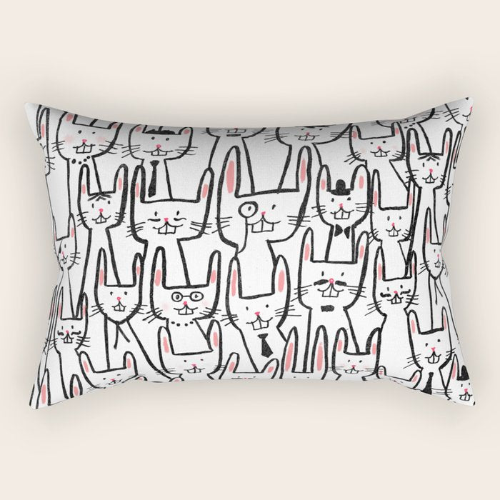 Bunny family Rectangular Pillow Gallery Image 1