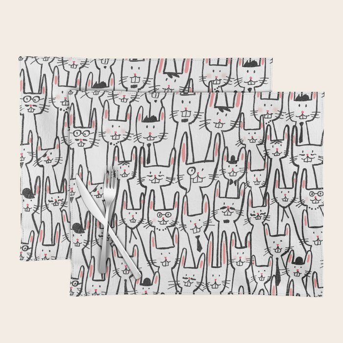 Bunny family Placemat Gallery Image 1