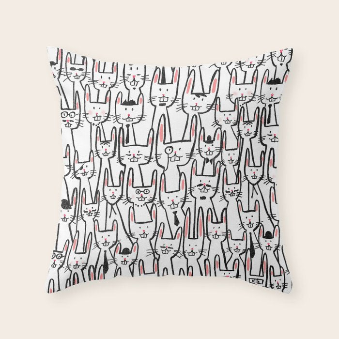 Bunny family Throw Pillow Gallery Image 6