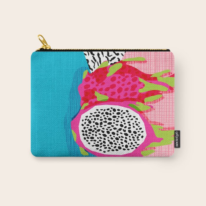 Hard Core - memphis throwback retro neon tropical fruit dragonfruit exotic 1980s 80s style pop art Carry All Pouch Gallery Image 1