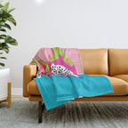 Hard Core - memphis throwback retro neon tropical fruit dragonfruit exotic 1980s 80s style pop art Throw Blanket Gallery Image 1