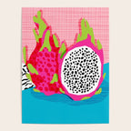 Hard Core - memphis throwback retro neon tropical fruit dragonfruit exotic 1980s 80s style pop art Poster Gallery Image 4