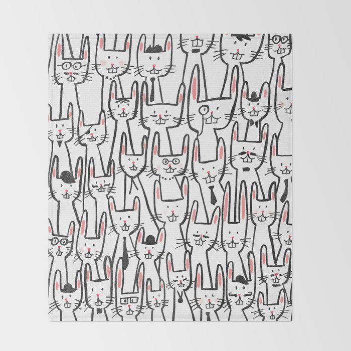 Bunny family Throw Blanket Gallery Image 2