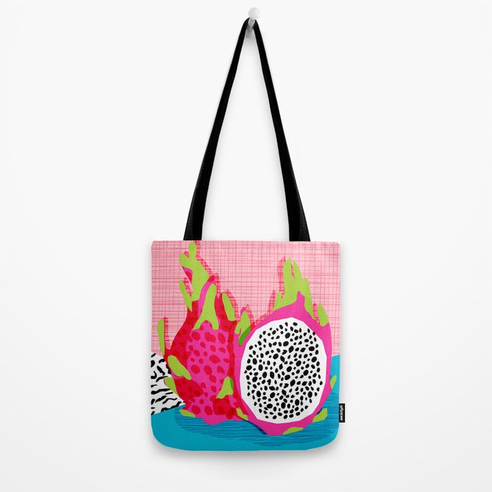 Hard Core - memphis throwback retro neon tropical fruit dragonfruit exotic 1980s 80s style pop art Tote Bag Gallery Image 2