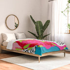 Hard Core - memphis throwback retro neon tropical fruit dragonfruit exotic 1980s 80s style pop art Comforter Gallery Image 2