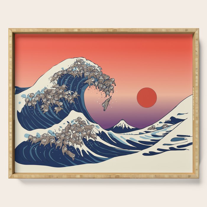 The Great Wave of Sloth Serving Tray Gallery Image 1