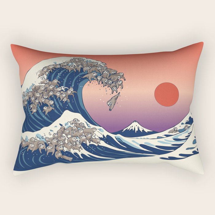 The Great Wave of Sloth Rectangular Pillow Gallery Image 2