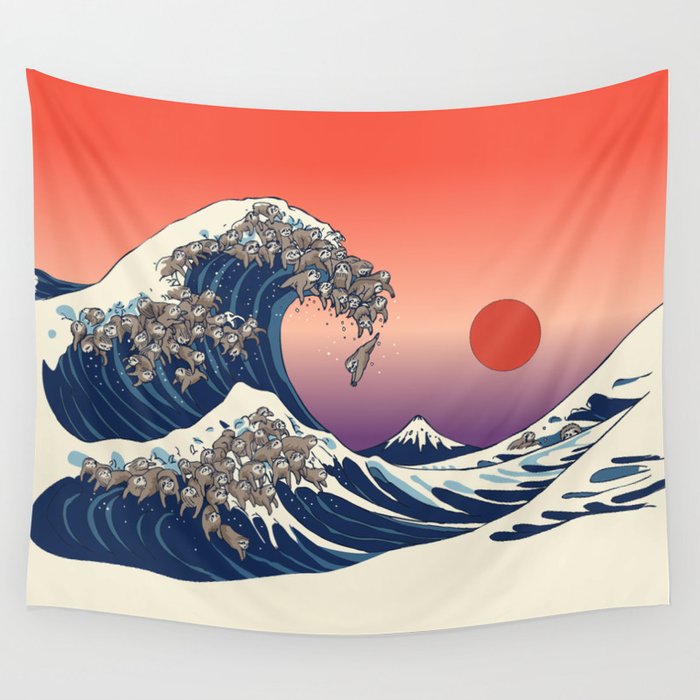 The Great Wave of Sloth Wall Tapestry Gallery Image 4