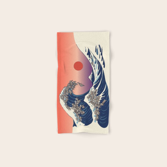 The Great Wave of Sloth Bath Towel Gallery Image 1