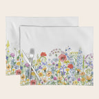 Colorful Midsummer Scandinavian Wildflowers Meadow  Placemat Gallery Image 1