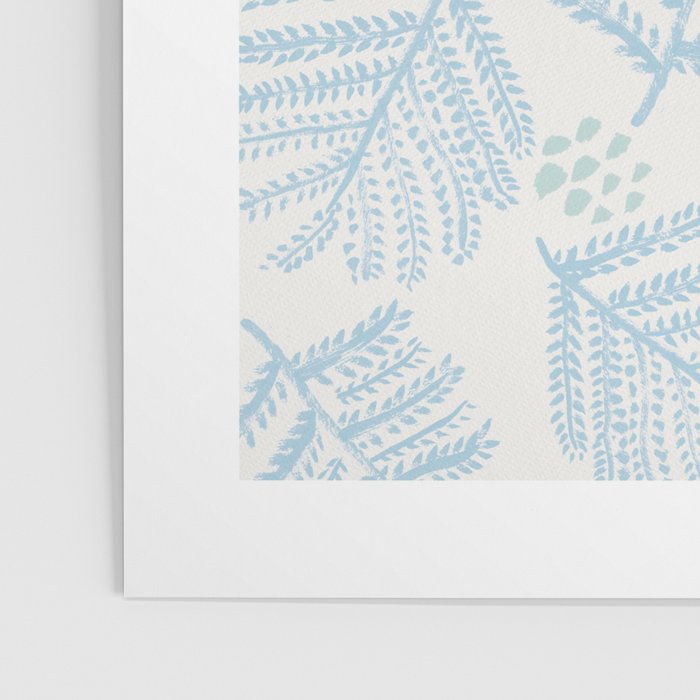 Winter & Woodsy Pine Trees in White & Blue Poster Gallery Image 3
