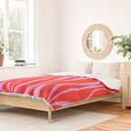 Mod Hourglass Abstract Midcentury Modern Retro Pattern in Preppy Pink and Red Duvet Cover Gallery Image 2