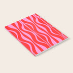 Mod Hourglass Abstract Midcentury Modern Retro Pattern in Preppy Pink and Red Notebook Gallery Image 2