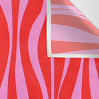 Mod Hourglass Abstract Midcentury Modern Retro Pattern in Preppy Pink and Red Wall Tapestry Gallery Image 3